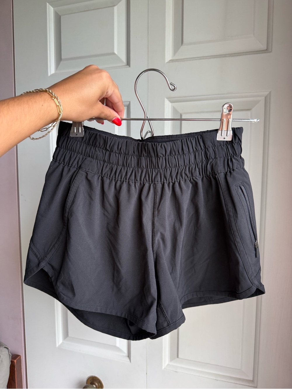 lululemon athletica Black Run Short with Zipper Pockets
